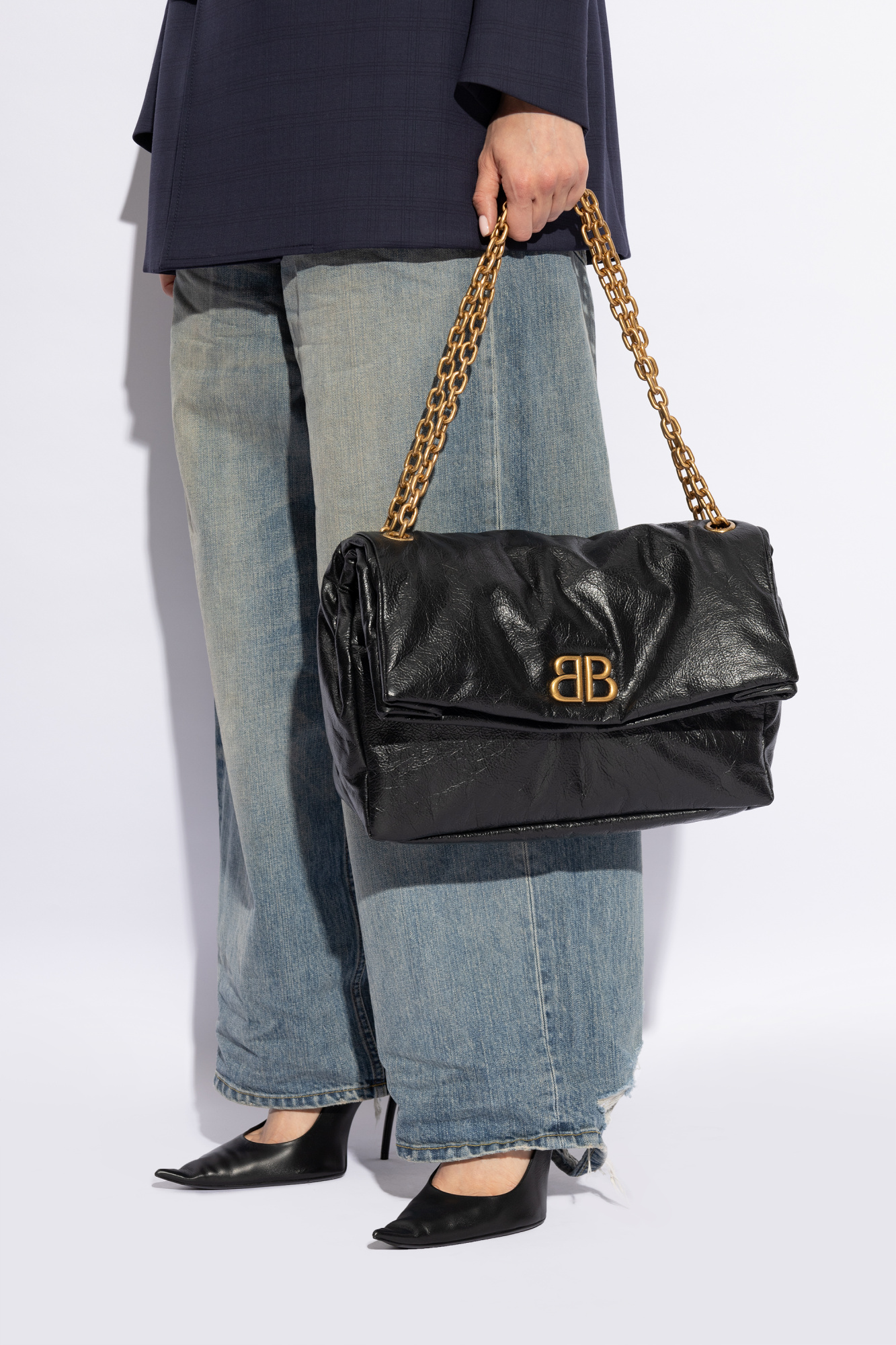 即対応【BALENCIAGA】Monaco ショルダーバッグ M Balenciaga Monaco ショルダーバッグ M | ブラック | FARFETCH JP